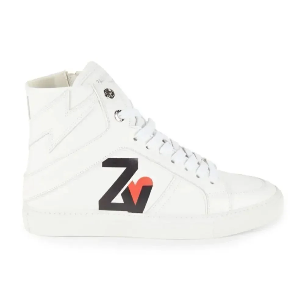 ZADIG & VOLTAIRE Logo High Top Zip leather women’s Sneakers athletic shoes New